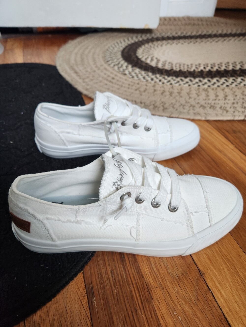 Blowfish White Canvas Slip On Sneakers